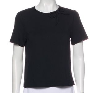 Kate Spade ♠️ Black Bow Detail Short Sleeve Top